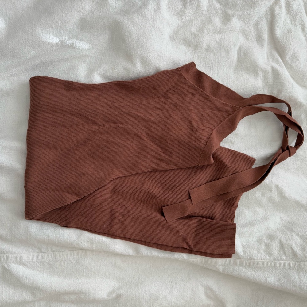 Aritzia wilfred ribbed halter top dress